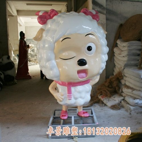 玻璃鋼卡通羊雕塑 珠海樹脂卡通羊雕塑制作廠的藝術(shù)與動畫片靈感
